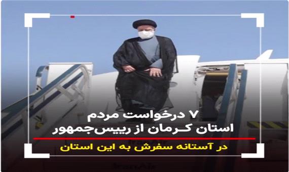 هفت درخواست مردم استان‌ کرمان از رئیس‌جمهور در آستانه سفرش به این استان