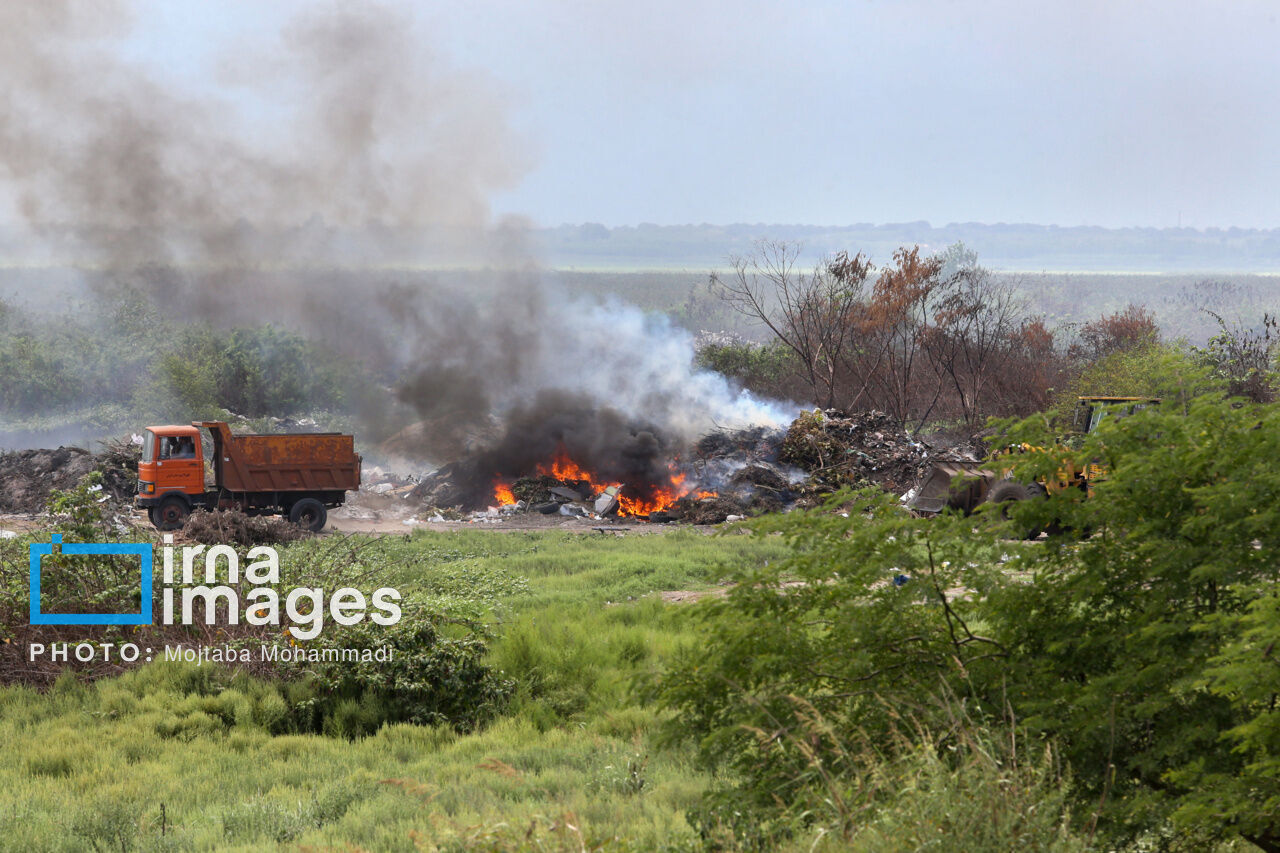 معرفی واحد ضایعاتی آلاینده هوا در شرق گیلان به مراجع قضائی