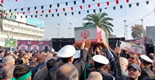 تشییع شهدای خوشنام بر شانه‌های مردم ولایتمدار گیلان در رشت