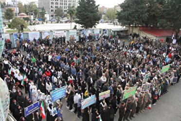 تجمع بزرگ بسیجیان گیلان