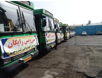 خدمات رسانی رایگان اتوبوس‌های درون شهری رشت