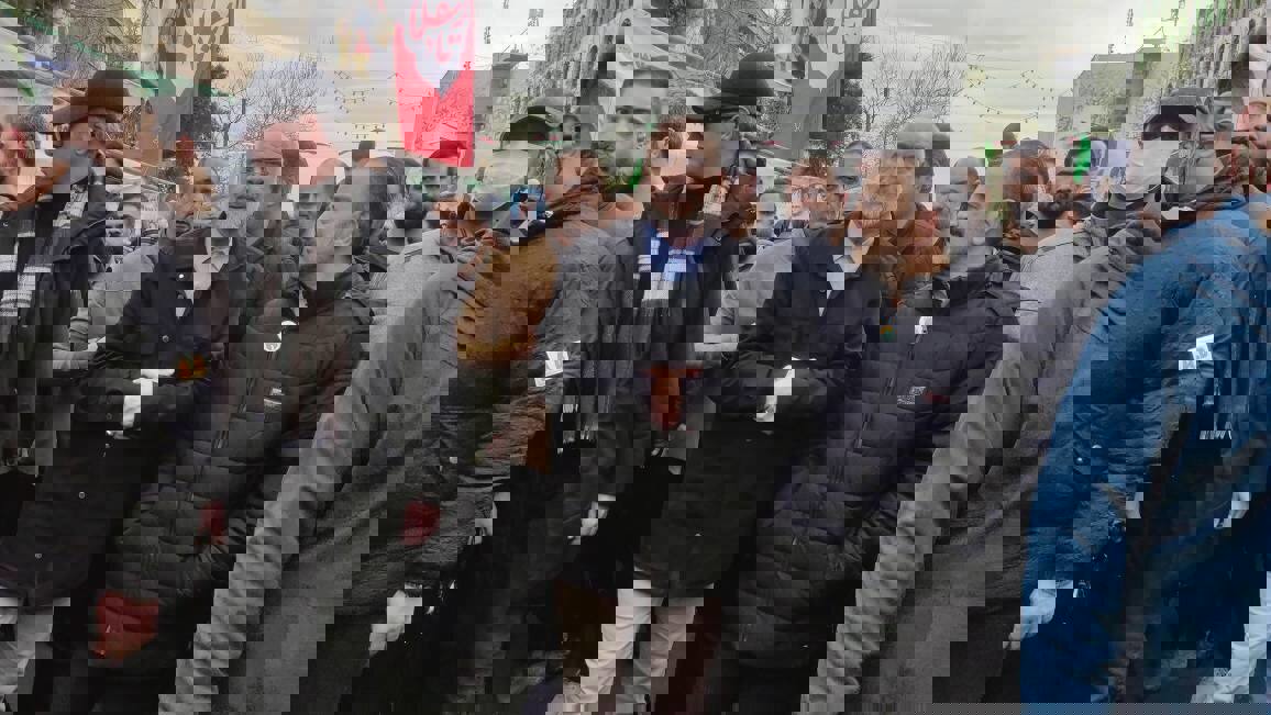 حضور رئیس مجلس در راهپیمایی ۲۲ بهمن