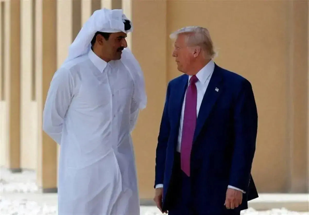 گفت‌وگوی ترامپ با امیر قطر همزمان با حضور لاریجانی